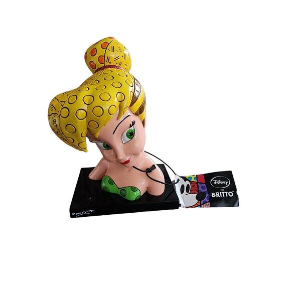 Disney Romero Britto Pop Art Tinkerbell Bust Peter Pan Figurine 5 1/2" NEW